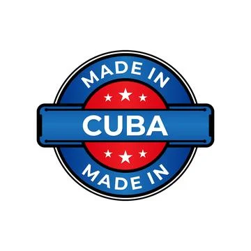 Made in Cuba label icon emblem isolated on white background Stock Illustration