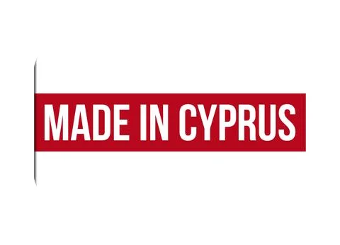 Made in Cyprus red vector banner illustration isolated on white background Stock Illustration
