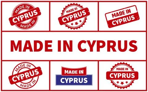 Made In Cyprus Rubber Stamp Set Stock Illustration