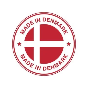 Made in Denmark Circle Stamp with Flag Template Stock Illustration