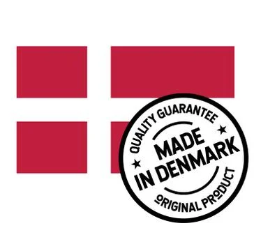 Made in Denmark label on white Stock Illustration