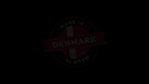 Made in Denmark Product Quality Seal Animation on Black Background 4K Stock Footage 339029236