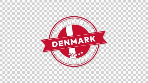 Made in Denmark Quality Guarantee Stamp with Flag Stock Photos