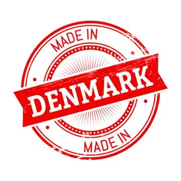 Made in Denmark round stamp Illustrazione stock