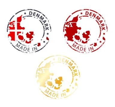 Made in denmark stamp Stock Illustration