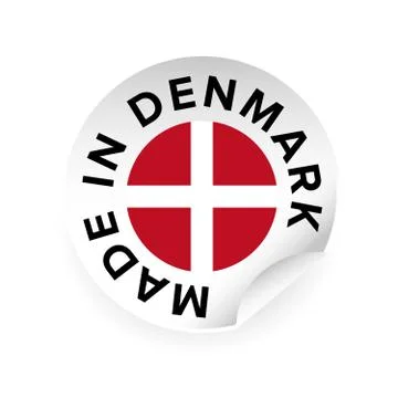 Made in Denmark sticker tag Illustrazione stock