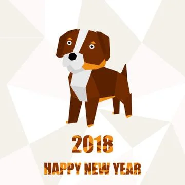 A made dog dog model on a stylized paper background, illustration Stock Illustration