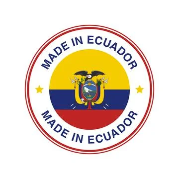 Made in Ecuador Circle Stamp with Flag Template Stock Illustration