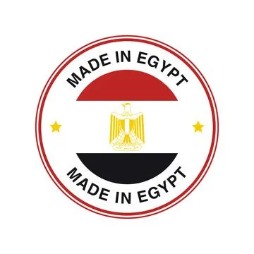 Made in Egypt Circle Stamp with Flag Template Illustration