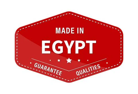 MADE IN EGYPT, guarantee quality. Label, sticker or trademark. Vector illustr Stock Illustration