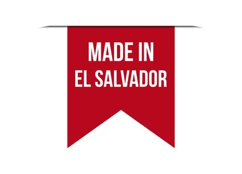 Made in El Salvador red vector banner illustration isolated on white backgrou Stock Illustration