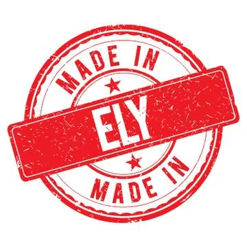 Made in ELY stamp Stock Illustration