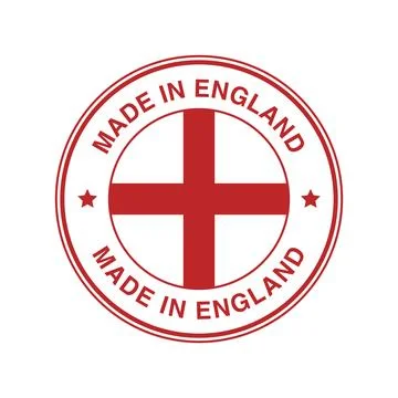 Made in England Circle Stamp with Flag Template イラスト素材