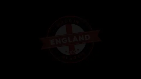 Made in England Rubber Stamp Animation on Black Background 4K Stock-Footage 339029269