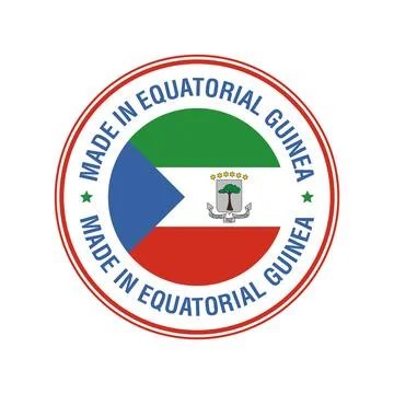 Made in Equatorial Guinea Circle Stamp with Flag Template Illustration
