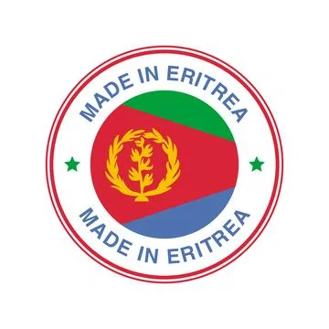 Made in Eritrea Circle Stamp with Flag Template Иллюстрация
