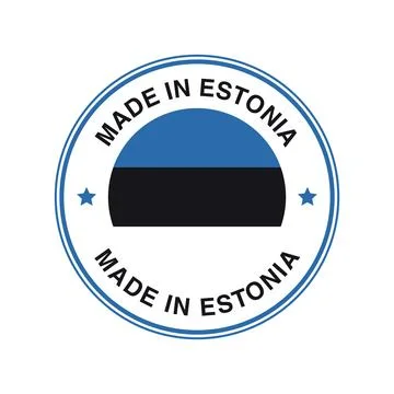 Made in Estonia Circle Stamp with Flag Template イラスト素材