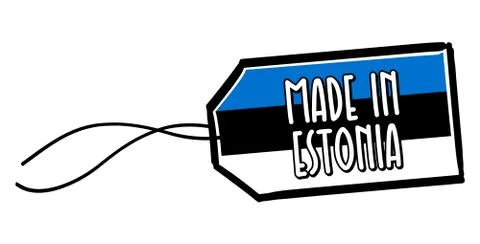 Made in Estonia Label. Stock-Illustration