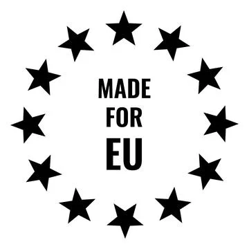 Made for EU badge or symbol with stars Stock Illustration