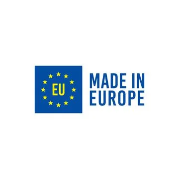 Made in EU icon label in blue and yellow color. quality sign. Stock vector il Stock Illustration