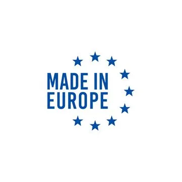 Made in EU icon label in blue color. quality sign. Stock vector illustration  Stock Illustration