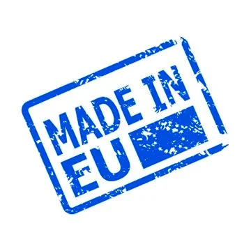 Made in EU, rubber stamp origin country item Stock Illustration