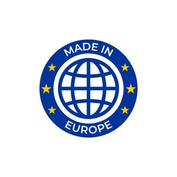 Made in Europe quality label. Vector made in European Union seal tag, EU star Illustrazione stock