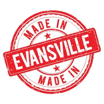 Made in EVANSVILLE stamp Stock Illustration