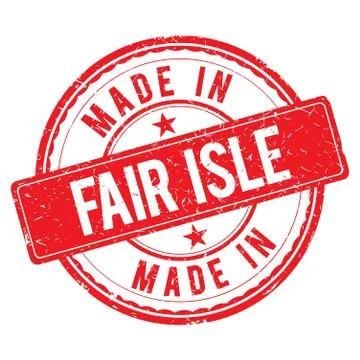 Made in FAIR ISLE stamp Stock Illustration