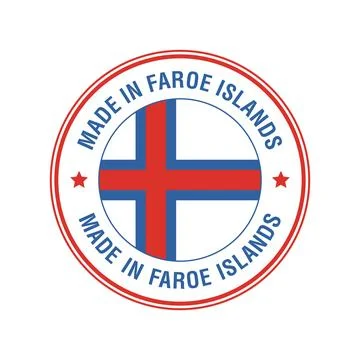 Made in Faroe Islands Circle Stamp with Flag Template Illustrazione stock