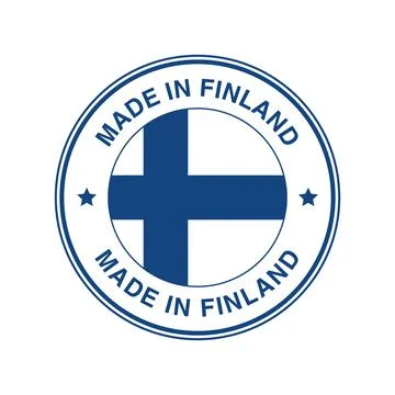 Made in Finland Circle Stamp with Flag Template イラスト素材