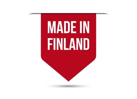 Made in Finland red vector banner illustration isolated on white background Stock Illustration