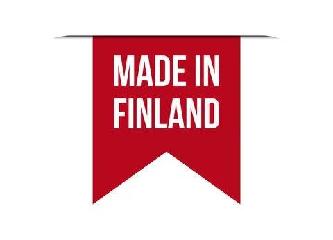 Made in Finland red vector banner illustration isolated on white background Stock Illustration