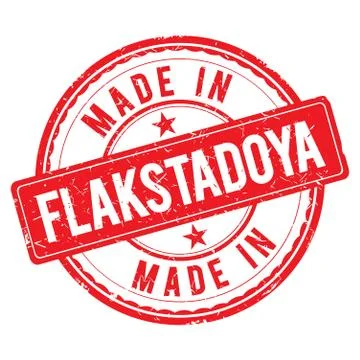 Made in FLAKSTADOYA stamp Stock Illustration