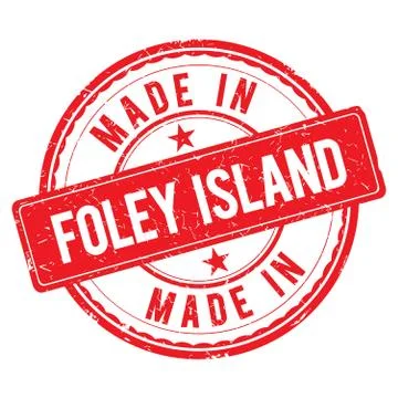 Made in FOLEY ISLAND stamp Stock Illustration