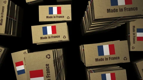 Made in France box pack loop Stock Footage 321482711