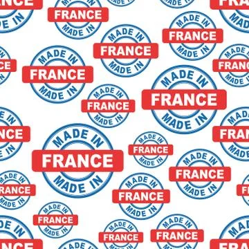 Made in France seamless pattern background icon. Flat vector illustration. Fr 스톡 일러스트
