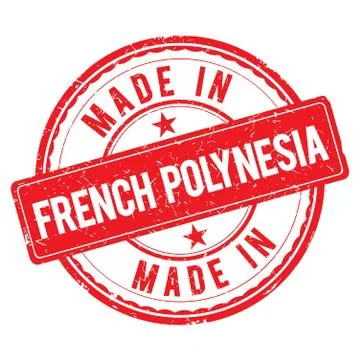 Made in FRENCH POLYNESIA stamp Stock Illustration