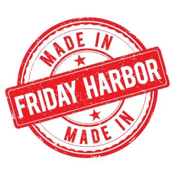 Made in FRIDAY HARBOR stamp Stock Illustration