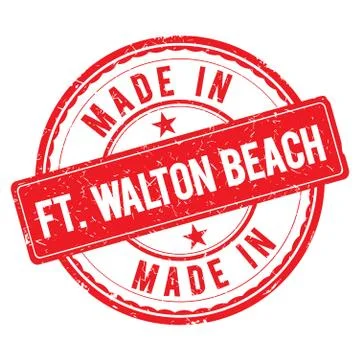 Made in FT-WALTON BEACH stamp Stock Illustration
