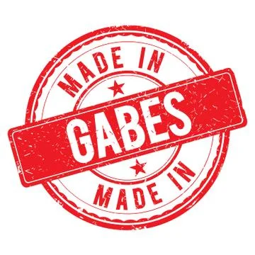 Made in GABES stamp Stock Illustration