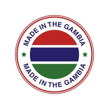 Made in The Gambia Circle Stamp with Flag Template イラスト素材