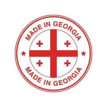 Made in Georgia Circle Stamp with Flag Template Stock Illustration