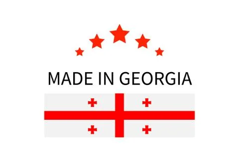 Made in Georgia label. Quality mark vector icon isolated on white. Perfect fo Stock Illustration