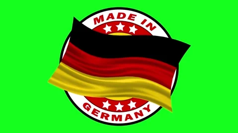 Made in germany animated icon with waving national flag Stock Footage 314188228