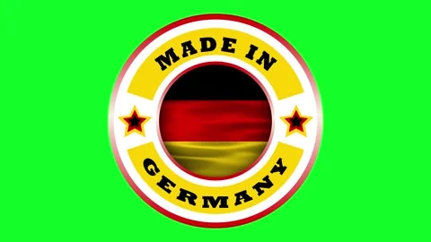 Made in Germany animated icon with waving national flag of germany. Stock Footage 314188232