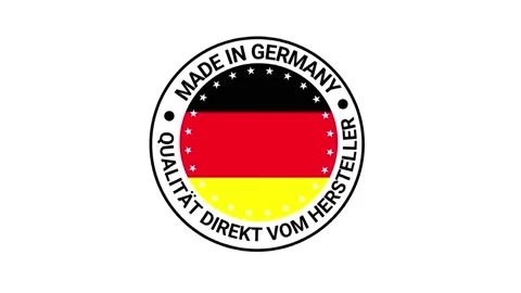 Made in Germany Badge Animation with Flag and Quality Seal Stock Footage 332791806