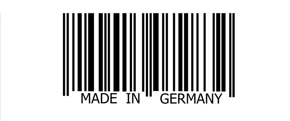 Made in germany on barcode Illustrazione stock