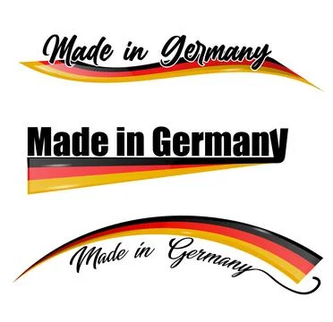 Made in Germany Big set of label with German flag. Collection vector illust.. Ilustração Stock