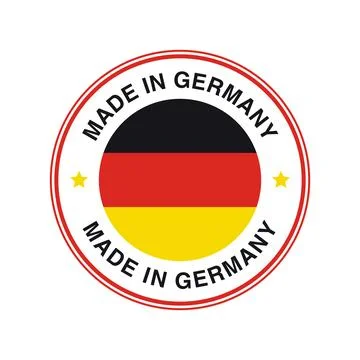 Made in Germany Circle Stamp with Flag Template イラスト素材